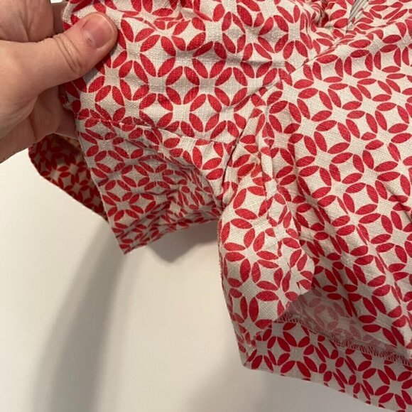 ANN TAYLOR LOFT Riviera Short Beige Coral Pink Geometric 4" Inseam Cotton Shorts - Picture 9 of 13